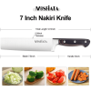MOSFiATA Nakiri Knife 7 Inch Vegetable Cleaver Knife, 5Cr15Mov High Carbon Stainless Steel Kitchen Cooking Knife with Ergonomic Pakkawood Handle