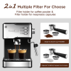 20Bar Espresso machine 950W semi-automatic coffee machine 1 cup / 2 cup compatible with ESE POD capsule filter and milk foam device steam rod steam ty